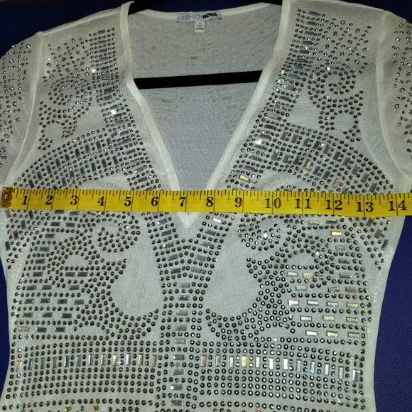 White Bling Mini Dress - Picture 8 of 11